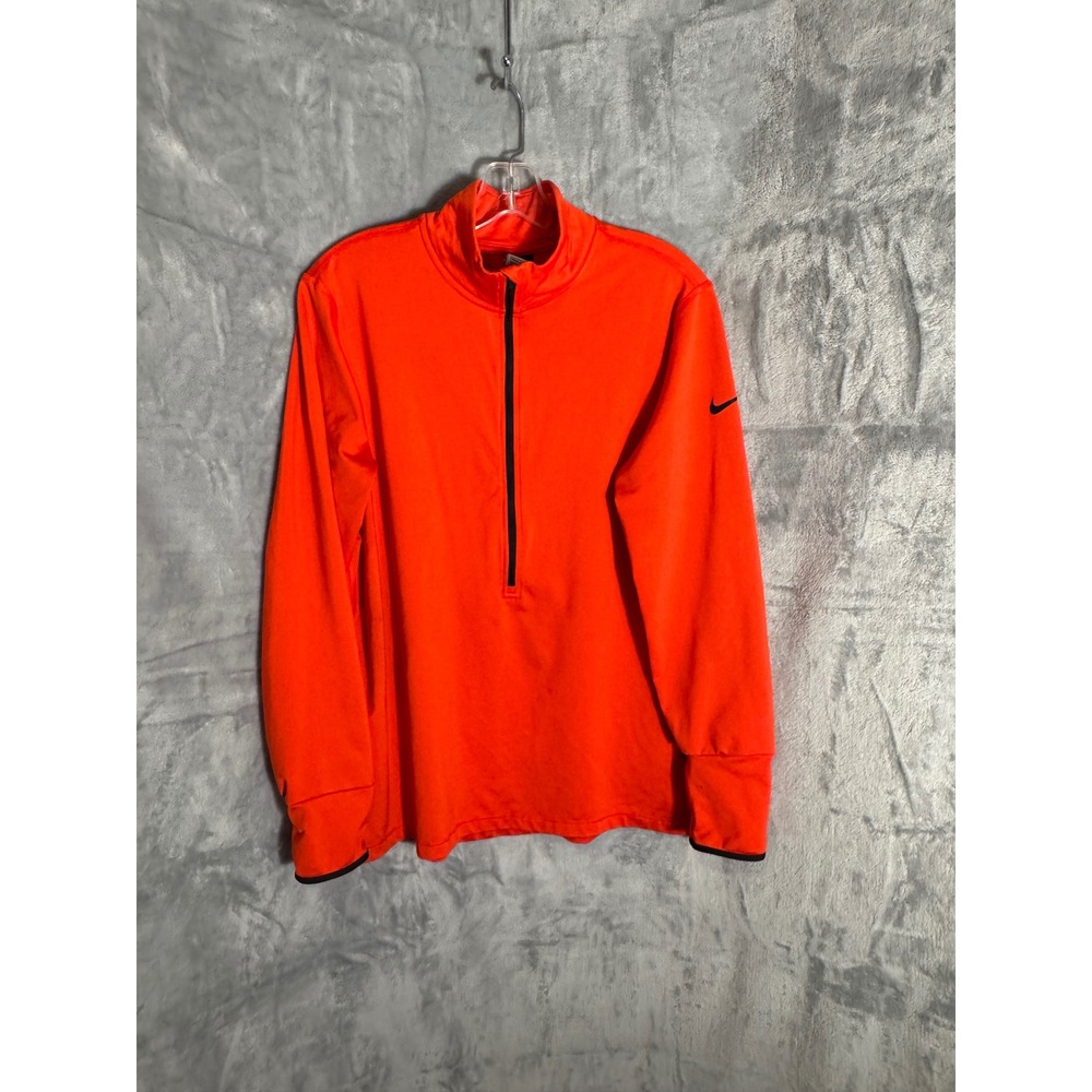 Nike Pro Dri-FIT Womens 3XL Orange Quarter Zip Pullover Training Top Thumbholes